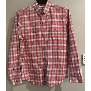 Express Shirt‎ Fitted Plaid Long Sleeve Button Down Cotton Mens Medium